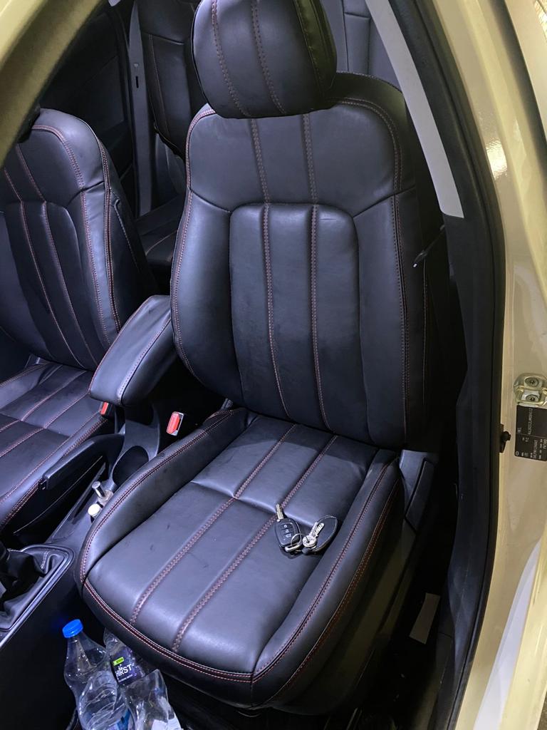 AUTOFIT NAPA LEATHER CAR SEAT COVER FOR (HYUNDAI I20 2020-2025) OE-STITCH (COLOUR BLACK RED)