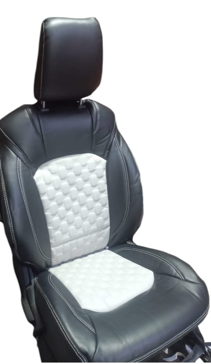 AUTOFIT LEATHER CAR SEAT COVER FOR (MARUTI BALENO) CAPSULE DESIGN (COLOUR - I GREY BLACK)