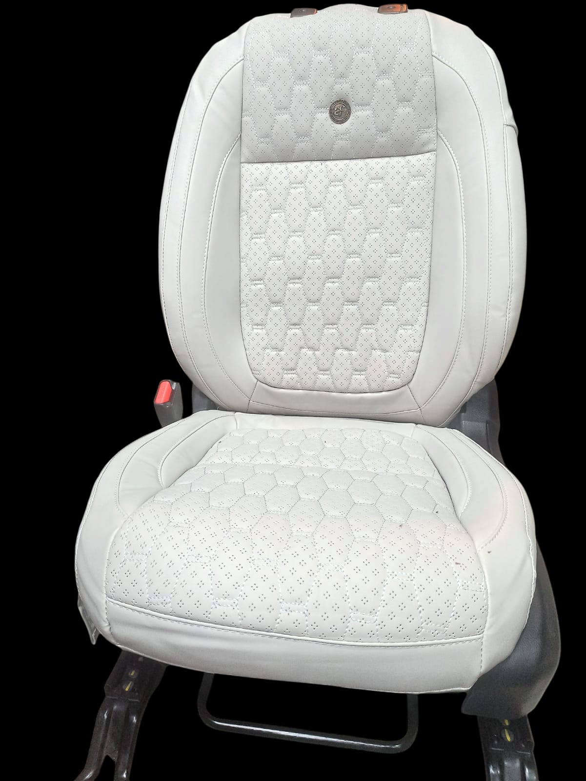 AUTOFIT NAPA LEATHER CAR SEAT COVER FOR (KIA SELTOS) ORIGINAL PATTERN (COLOUR FULL I GREY)