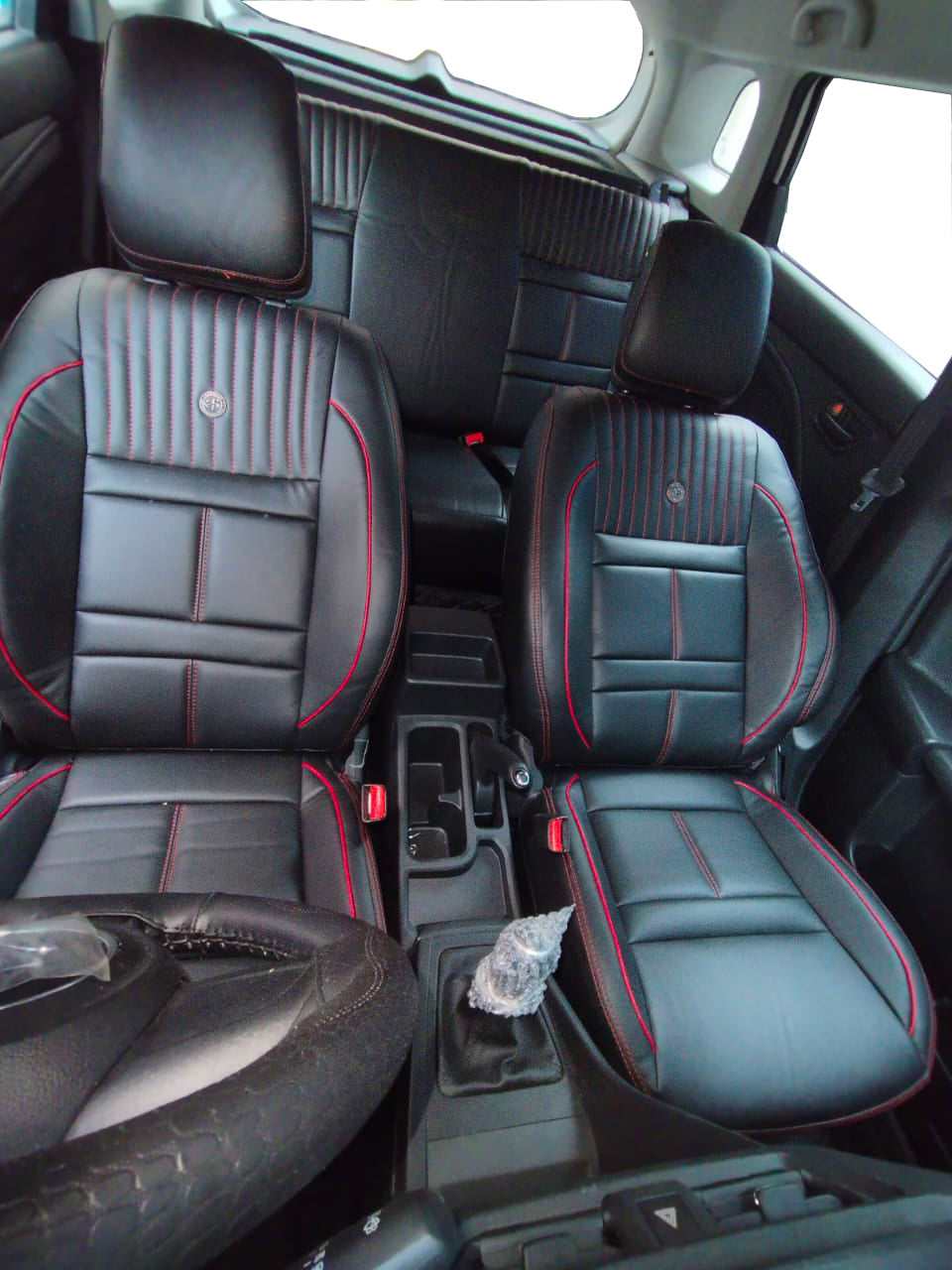 AUTOFIT LEATHER CAR SEAT COVER FOR (MARUTI BALENO) URBAN DESIGN (COLOUR D-MAROON BLACK)