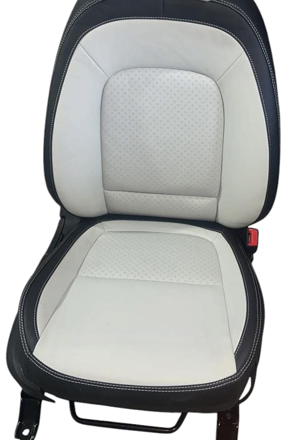 AUTOFIT NAPA LEATHER CAR SEAT COVER FOR (KIA SONET) ORIGINAL OR PUNCH (COLOUR I GREY BLACK)