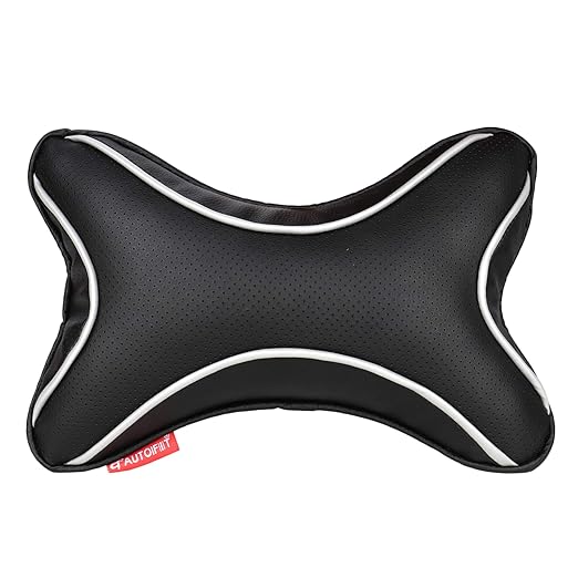 AUTOFIT Dots Car Seat Neck Rest Pillow Universal for All car Set of 2, Black Color - Autofit