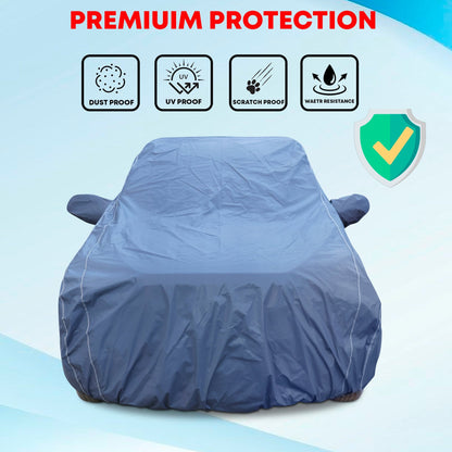 Autofit Heavy - Duty Blue 100% Waterproof Car Body Cover | Heat & Dust Resistant with Heavy Buckle & Mirror Pockets | All - Weather Car Protection Essentials FOR FIGO FREESTYLE - Autofit