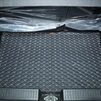 AUTOFIT 3 LAYER HEAT/WATER PROOF PU Leatherite Car Trunk/Boot/Dicky Mat FOR (BLACK AND SLVER LEATHER, FORD ECOSPORT) - Autofit