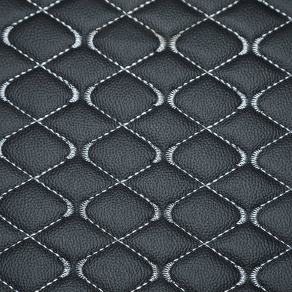 AUTOFIT 3 LAYER HEAT/WATER PROOF PU Leatherite Car Trunk/Boot/Dicky Mat FOR (BLACK AND SLVER LEATHER, FORD ECOSPORT) - Autofit