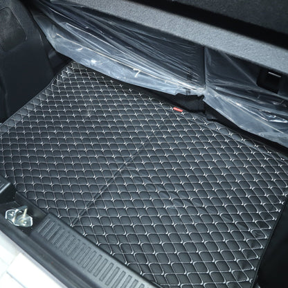 AUTOFIT 3 LAYER HEAT/WATER PROOF PU Leatherite Car Trunk/Boot/Dicky Mat FOR (BLACK AND SLVER LEATHER, FORD ECOSPORT) - Autofit