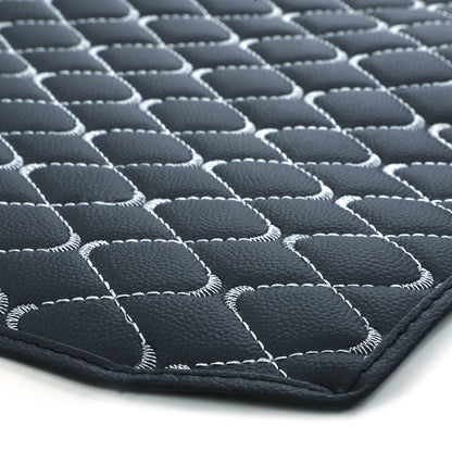 AUTOFIT 3 LAYER HEAT/WATER PROOF PU Leatherite Car Trunk/Boot/Dicky Mat FOR (BLACK AND SLVER LEATHER, FORD ECOSPORT) - Autofit