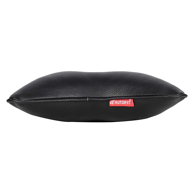 AUTOFIT Black Leather Neck Rest Pillow for car (Set of 2 Pieces) Universal for All Cars - Autofit