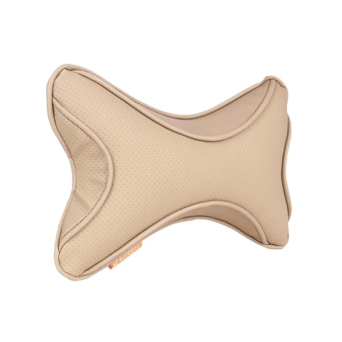 AUTOFIT Car Neck Rest Pillow for All Cars, (Beige Dot) - Set of 2 - Autofit