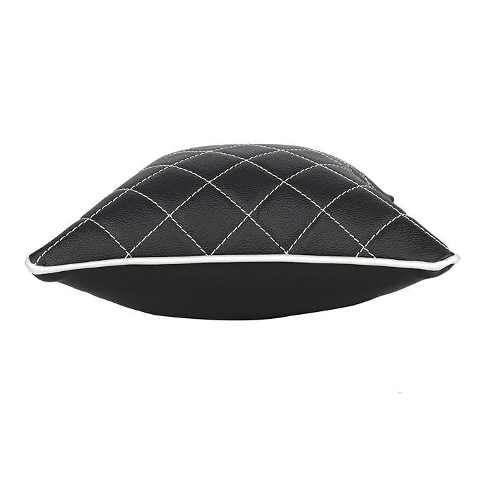 AUTOFIT Double Quilted Car Cushion Combo Set Universal for All Cars (Set of 2 Pieces) Black and Silver - Autofit