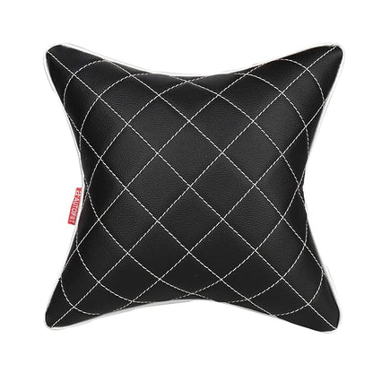 AUTOFIT Double Quilted Car Cushion Combo Set Universal for All Cars (Set of 2 Pieces) Black and Silver - Autofit