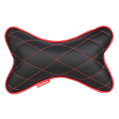 AUTOFIT Double Quilted Car Neck Rests Cushions - Universal for All Cars (Set of 2 pieces) Black And Red - Autofit