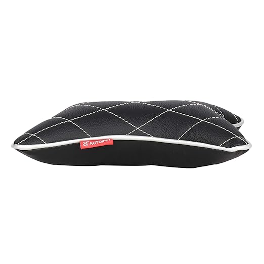 AUTOFIT Double Quilted UNIVERSAL CAR CUSHION PILLOW Combo Set - Car Neck Rests (Set of 2 pieces) Black And Silver - Autofit