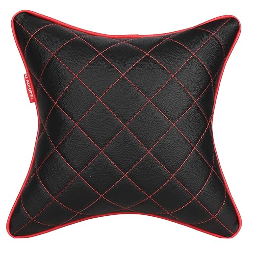 AUTOFIT Premium Black and Red Double Quilted Car Cushion Set of 2 Universal for All Cars - Autofit