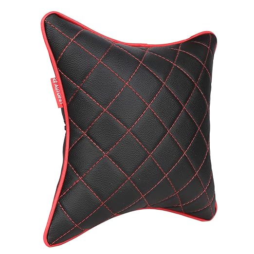 AUTOFIT Premium Black and Red Double Quilted Car Cushion Set of 2 Universal for All Cars - Autofit