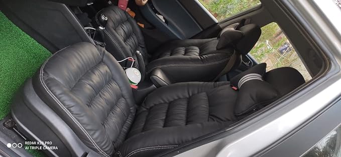 AUTOFIT SILKY NAPA LEATHER ULTRA PUFFY CAR SEAT COVER (SILKY NAPA FULL BLACK, HYUNDAI CRETA) - Autofit