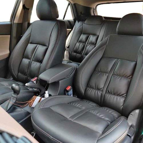 AUTOFIT Silky napa Puffy Pu Leather Car Seat Cover (BLACK, MAHINDRA SCORPIO) - Autofit