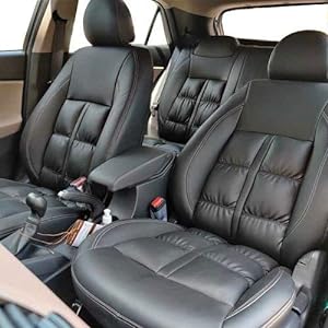 AUTOFIT Silky napa Puffy Pu Leather Car Seat Cover for (BLACK, HONDA ELEVATE) - Autofit