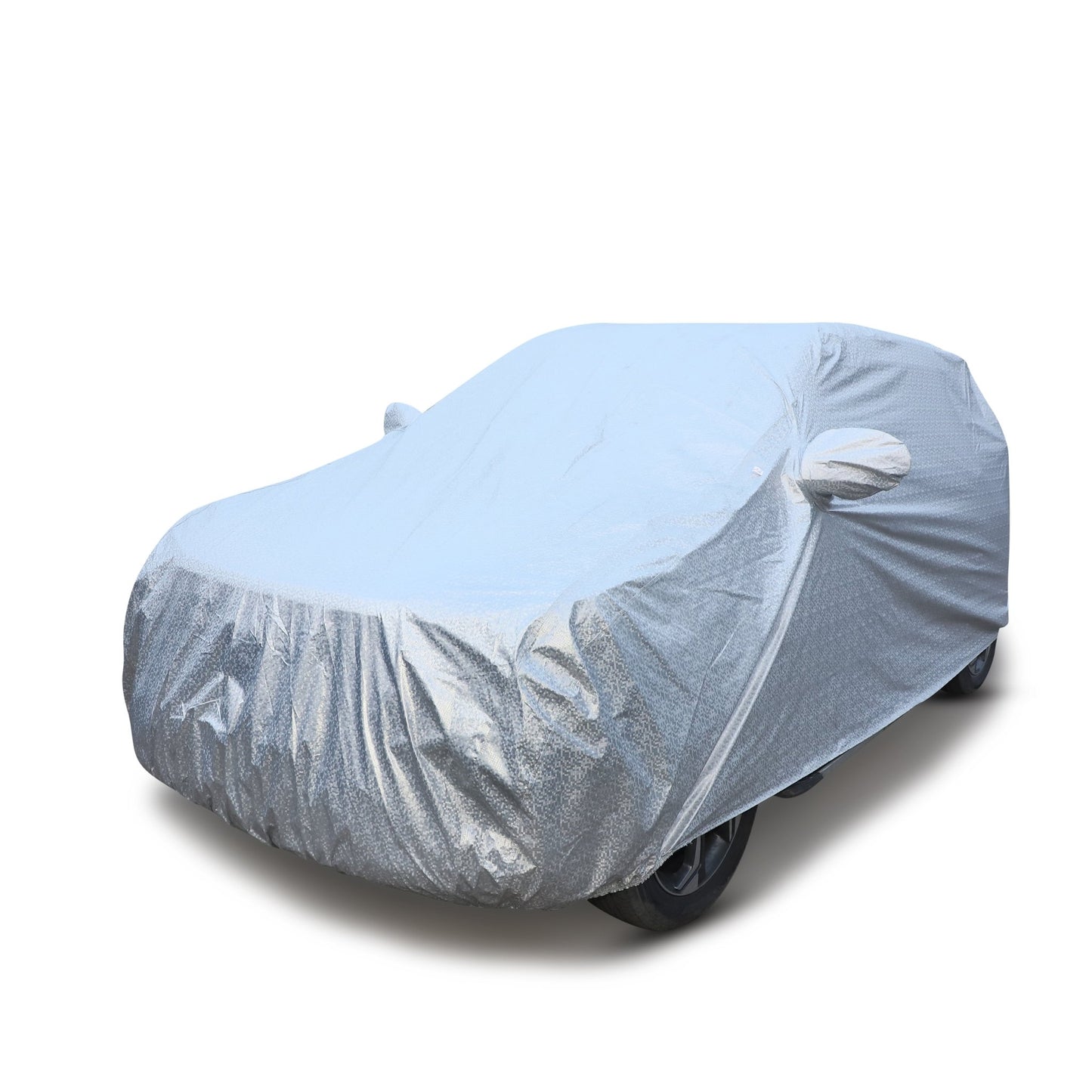 Autofit Silver Check Waterproof Car Body Cover Heat and Dust Resistant Heavy Buckle Mirror Pockets Car Accessories Essentials for (SILVER CHECK, MARUTI SWIFT 2015-2017) - Autofit