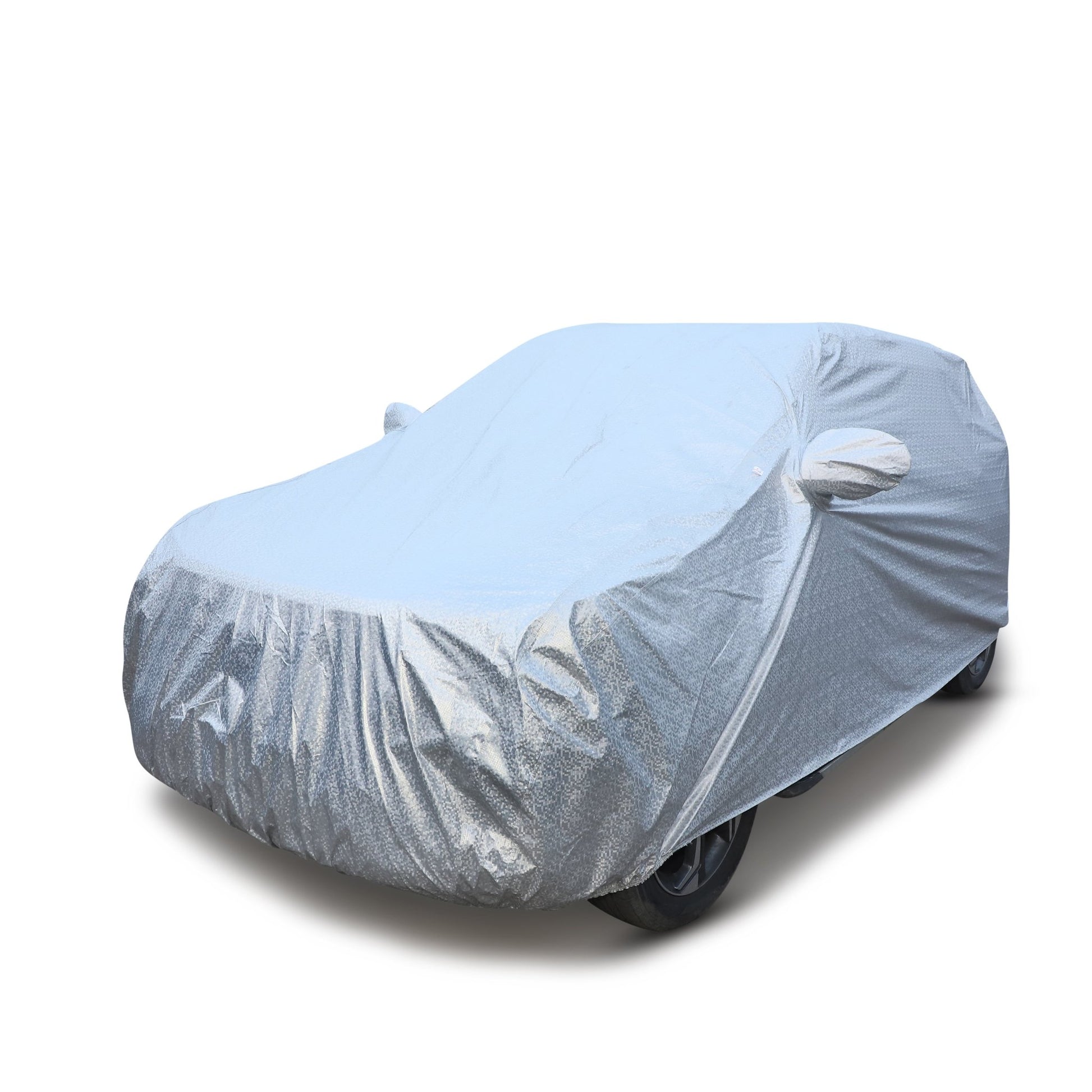 Autofit Silver Check Waterproof Car Body Cover Heat and Dust Resistant Heavy Buckle Mirror Pockets Car Accessories Essentials for (SILVER CHECK, MARUTI SWIFT 2015-2017) - Autofit
