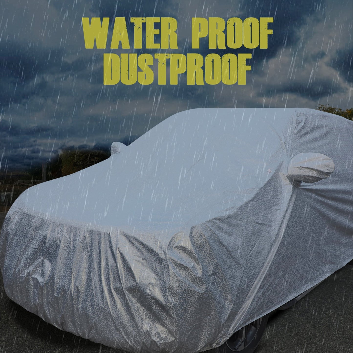 Autofit Silver Check Waterproof Car Body Cover Heat and Dust Resistant Heavy Buckle Mirror Pockets Car Accessories Essentials for (SILVER CHECK, MARUTI SWIFT 2015-2017) - Autofit