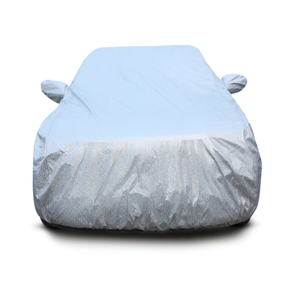 Autofit Silver Check Waterproof Car Body Cover Heat and Dust Resistant Heavy Buckle Mirror Pockets Car Accessories Essentials for (SILVER CHECK, MARUTI SWIFT 2015-2017) - Autofit