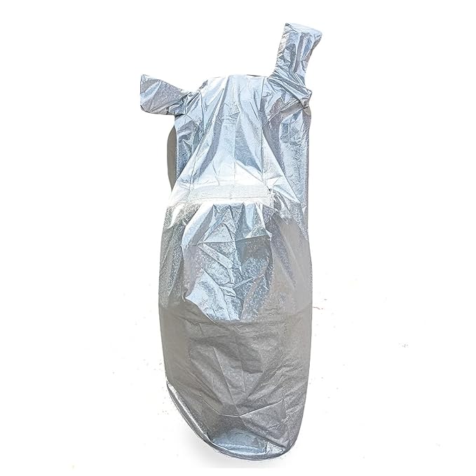 Autofit Waterproof Body Cover Heat and Dust Resistant scooty/Bike Accessories Essentials for (Silver Check, Activa,Scooter,SCOOTY Size) - Autofit